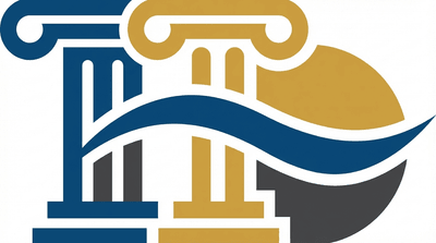 Современный логотип юридической компании Краснодара, чистый и профессиональный дизайн в двух-трех цветах.